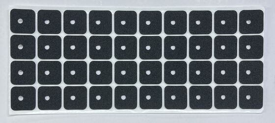 Custom Die-Cut Black EVA Foam Shockproof Pad, Rounded Square with Center Hole, Self-Adhesive Electronic Gasket