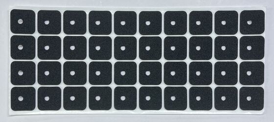 Custom Die-Cut Black EVA Foam Shockproof Pad, Rounded Square with Center Hole, Self-Adhesive Electronic Gasket