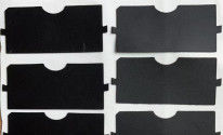 Schwarzes dünnes Polyethylenterephthalat Plastik in der Computer-Tastatur