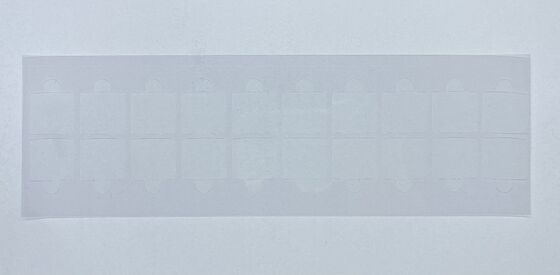 Durchsichtige PET-Schutzfolie für elektronische Komponenten mit Tabs, 20-Up-Peel-Off-transparenten Schutzstickern